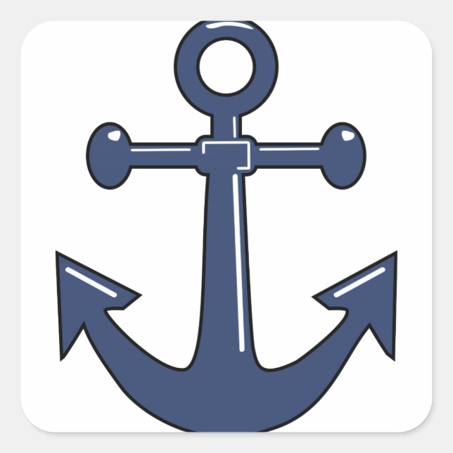 Sticker Carré Ancre bleue (Devant)