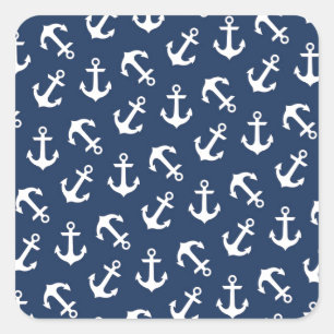 Sticker Carré Ancres nautiques pesant sur la marine Motif