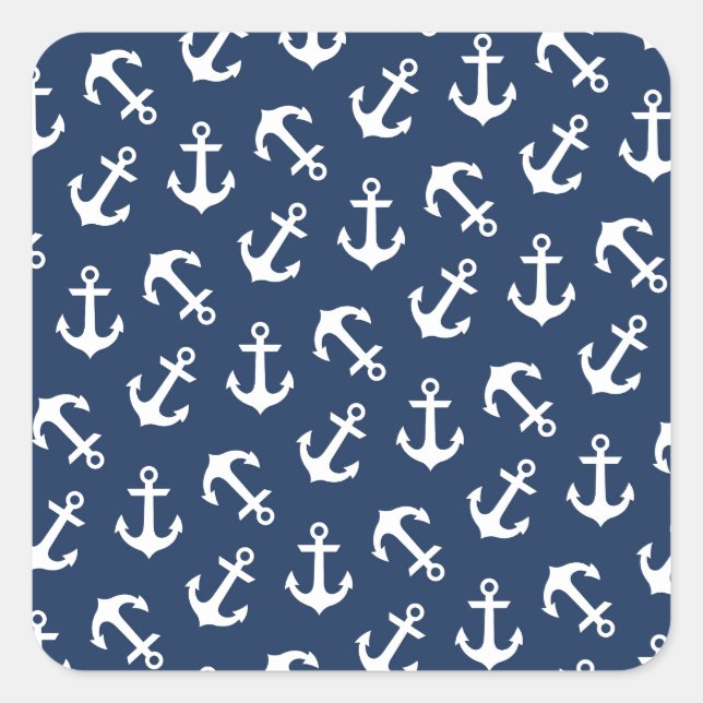 Sticker Carré Ancres nautiques pesant sur la marine Motif (Devant)