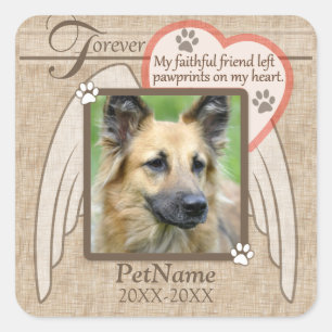 Sticker Carré Ange aimée pour toujours aimée ailes animal Sympat