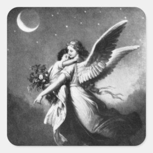 Sticker Carré Ange Gardien La Nuit