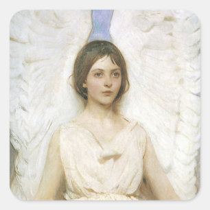 Sticker Carré Ange par Abbott Thayer, Art fin victorien vintage