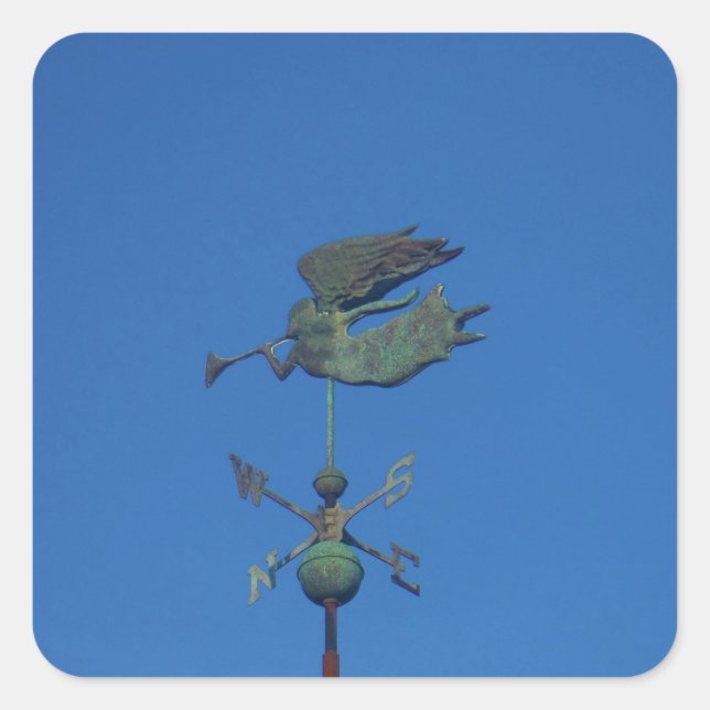 Sticker Carré Ange Vane météorologique (Devant)