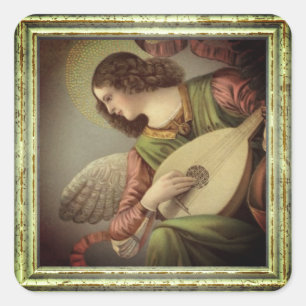 Sticker Carré Angel Avec Mandoline