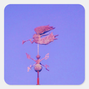 STICKER CARRÉ ANGEL BLOWING HORN