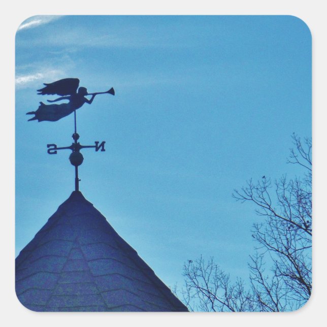 STICKER CARRÉ ANGEL BLOWING HORN (Devant)