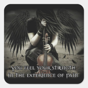Sticker Carré Angel "Force dans la douleur"