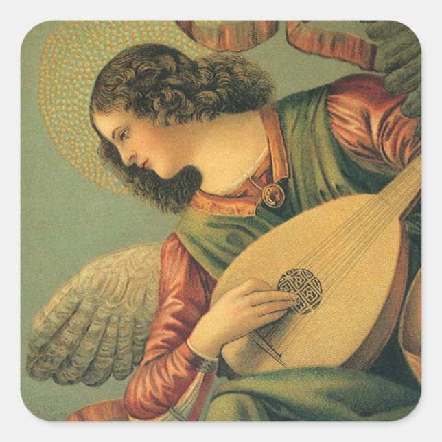 Sticker Carré Angel Musician, Melozzo da Forli, Art Renaissance (Devant)