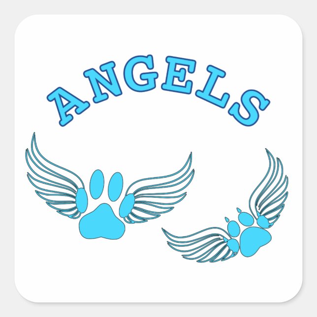 Sticker Carré Angel Pis Animaux En Bleu (Devant)