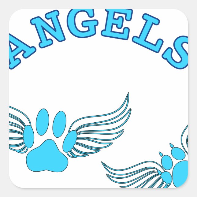 Sticker Carré Angel Pis Animaux En Bleu (Devant)