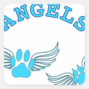 Sticker Carré Angel Pis Animaux En Bleu