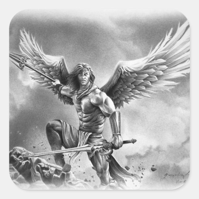 Sticker Carré ANGEL WARRIOR (Devant)