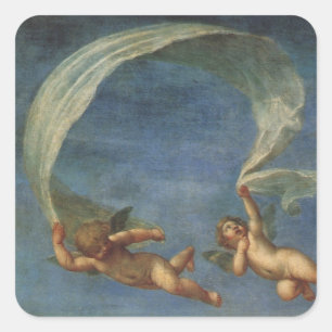 Sticker Carré Angels Détail d'Adonis Dirigé par des Cupidons par