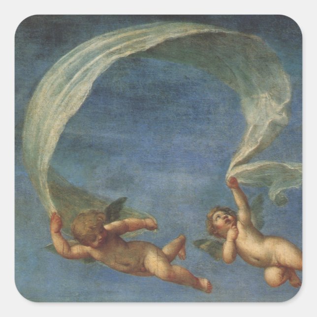 Sticker Carré Angels Détail d'Adonis Dirigé par des Cupidons par (Devant)
