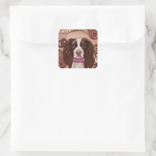 Sticker Carré Anglais Springer Spaniel (Sac)