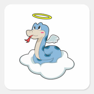 Sticker Carré Angle nuage serpent