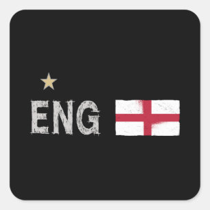 Sticker Carré Angleterre Fan Shirt Anglais Drapeau