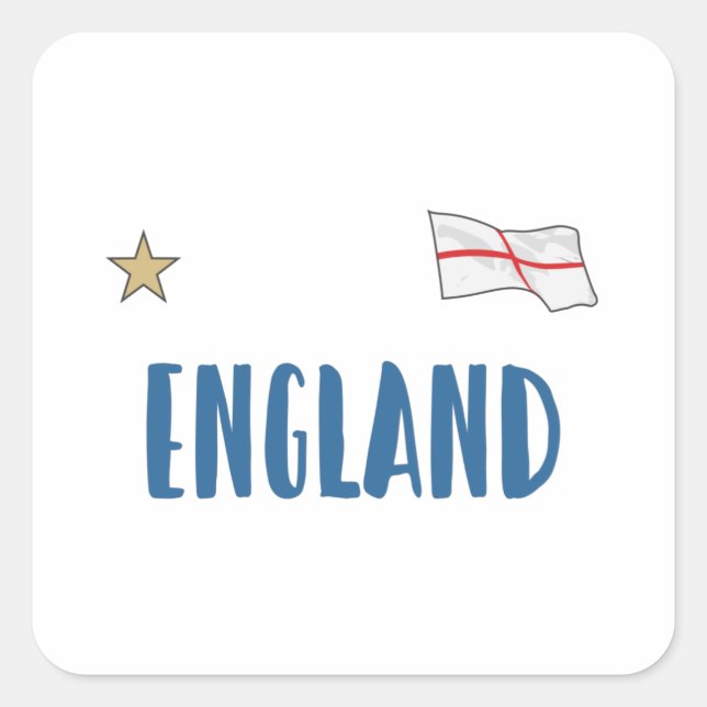 Sticker Carré Angleterre Fan Shirt Anglais Drapeau (Devant)