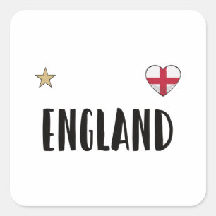 Sticker Carré Angleterre Fan Shirt Anglais Drapeau