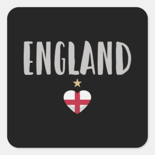 Sticker Carré Angleterre Fan Shirt Anglais Drapeau