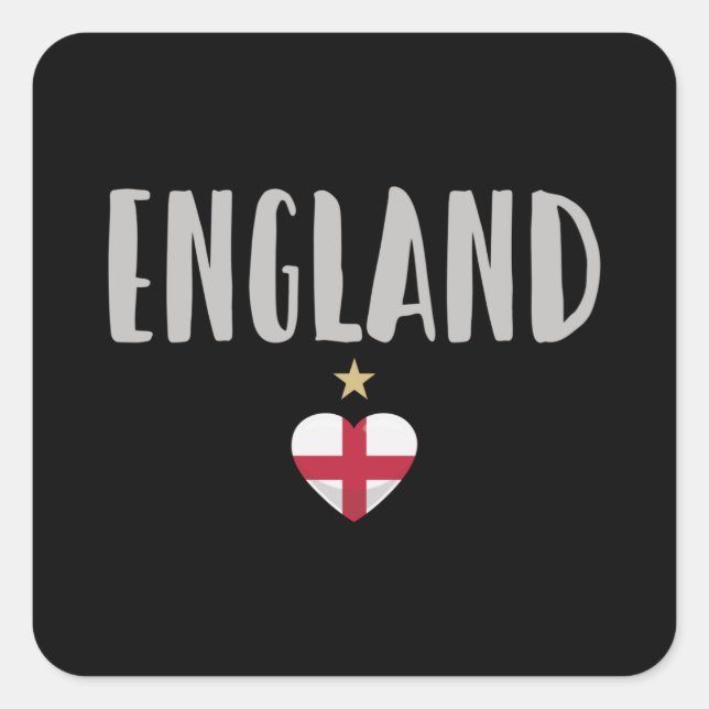Sticker Carré Angleterre Fan Shirt Anglais Drapeau (Devant)