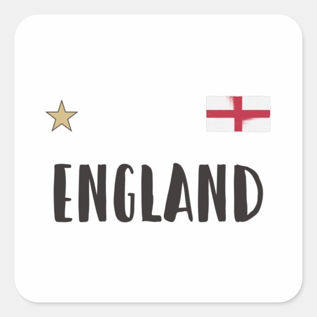 Sticker Carré Angleterre Fan Shirt Anglais Drapeau (Devant)