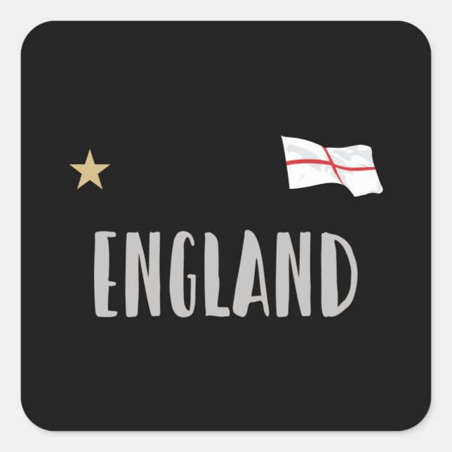Sticker Carré Angleterre Fan Shirt Anglais Drapeau (Devant)