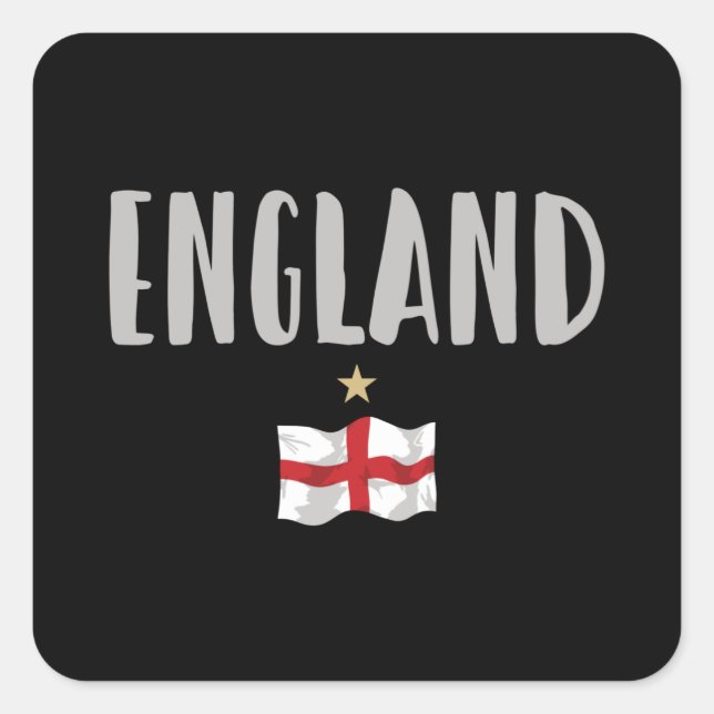 Sticker Carré Angleterre Fan Shirt Anglais Drapeau (Devant)