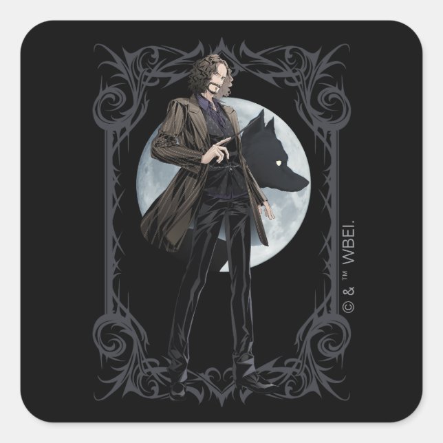 Sticker Carré Animagus noir Anime Sirius (Devant)
