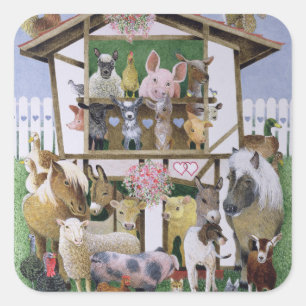 Sticker Carré Animal Playhouse