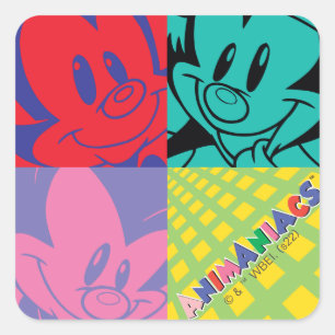 Sticker Carré Animaniacs   Warner Siblings Pop Art Graphic