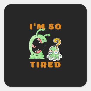 Sticker Carré Animaux amusants Sarcastique mignonne