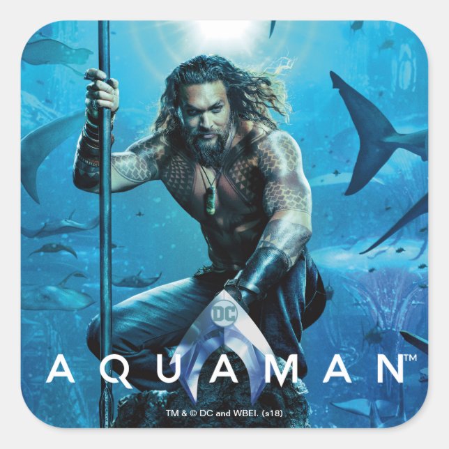 Sticker Carré Animaux aquatiques de prince Orin With d'Aquaman | (Devant)