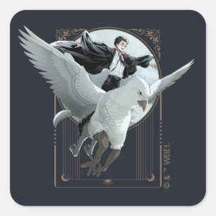 Sticker Carré Anime HARRY POTTER™ Vol avec Buckbeak