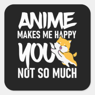 Sticker Carré Anime Me Rend Heureux, Mignonne Shiba Inu Anime Co