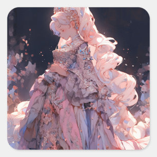 Sticker Carré Anime Princess Imaginaire Art