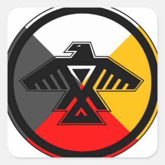 Sticker Carré Anishinaabe Thunderbird dans les quatre directions