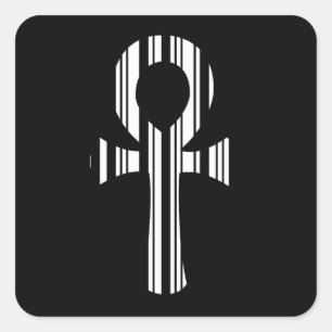 Sticker Carré ANKH SYMBOLE CODE BARRE Ankhs Code barre Motif de 