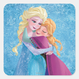 Sticker Carré Anna et Elsa  Accrochement