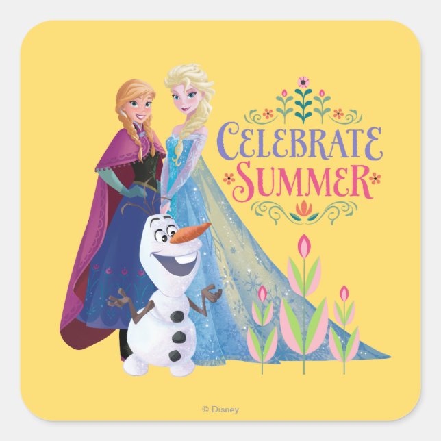 Sticker Carré Anna et Elsa | Célébrer l'été (Devant)