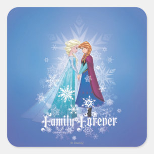 Sticker Carré Anna et Elsa   Ensemble pour toujours