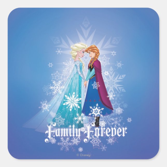 Sticker Carré Anna et Elsa | Ensemble pour toujours (Devant)