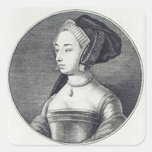 Sticker Carré Anne Boleyn, gravé à l'eau-forte par Wenceslaus