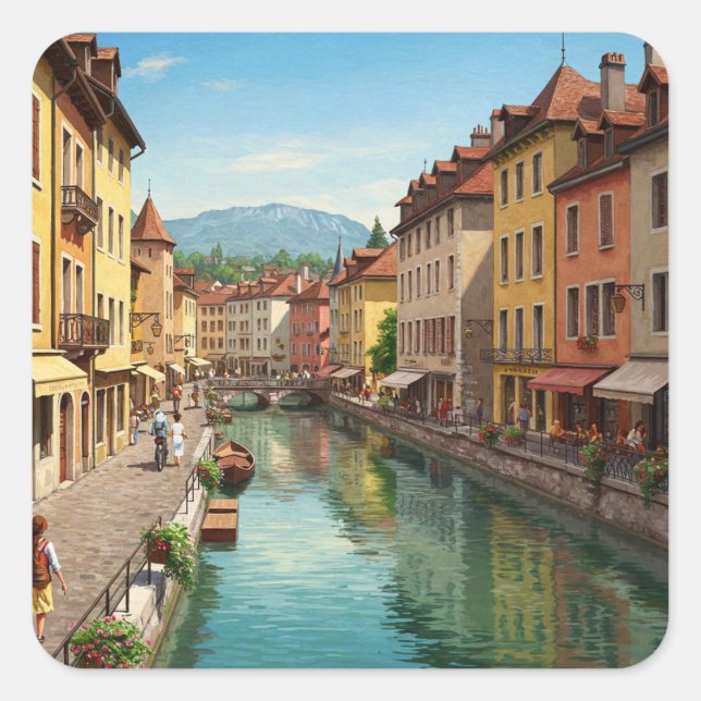 Sticker Carré Annecy France (Devant)