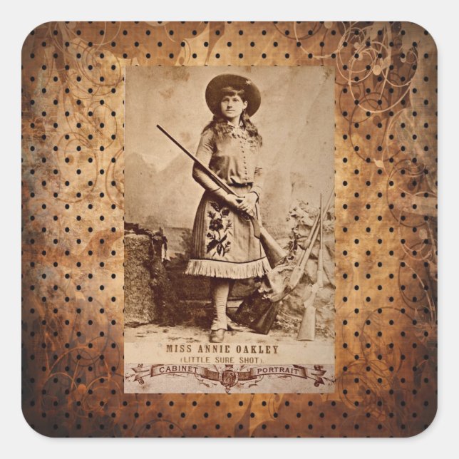 Sticker Carré Annie Oakley Sepia (Devant)