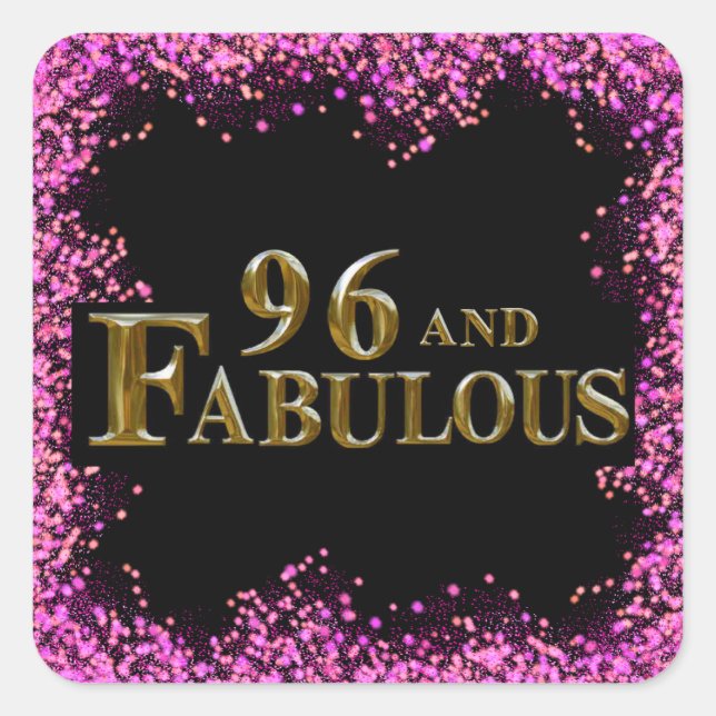 Sticker Carré Anniversaire 96 ans (Devant)