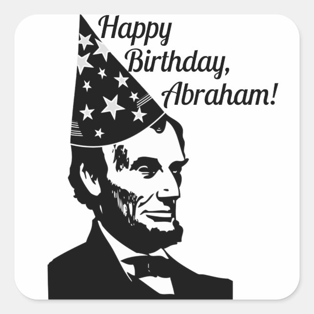Sticker Carré Anniversaire d'Abraham Lincoln (Devant)