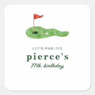 Sticker Carré Anniversaire de Golf