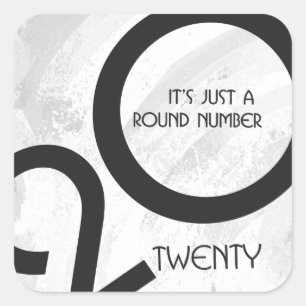 Sticker Carré Anniversaire de la décennie blanche