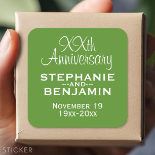 Sticker Carré Anniversaire de mariage - Vert et Blanc
